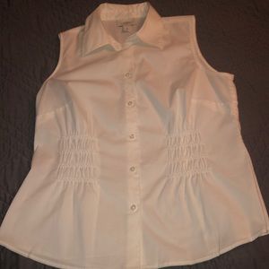 White Sleeveless LOFT Shirt
